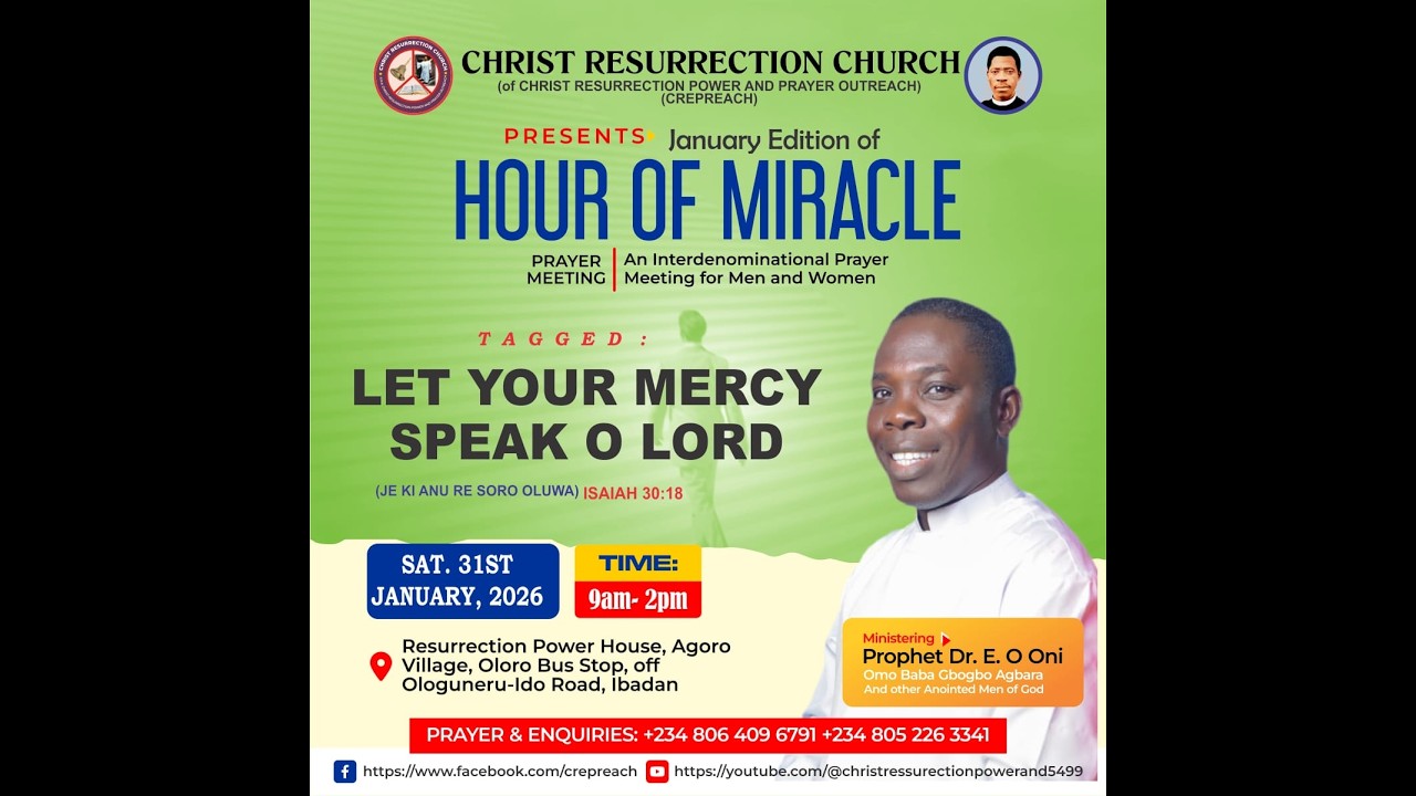 LET YOUR MERCY SPEAK O LORD (ISAIAH 30:18) BY PROPHET DR E.O. ONI