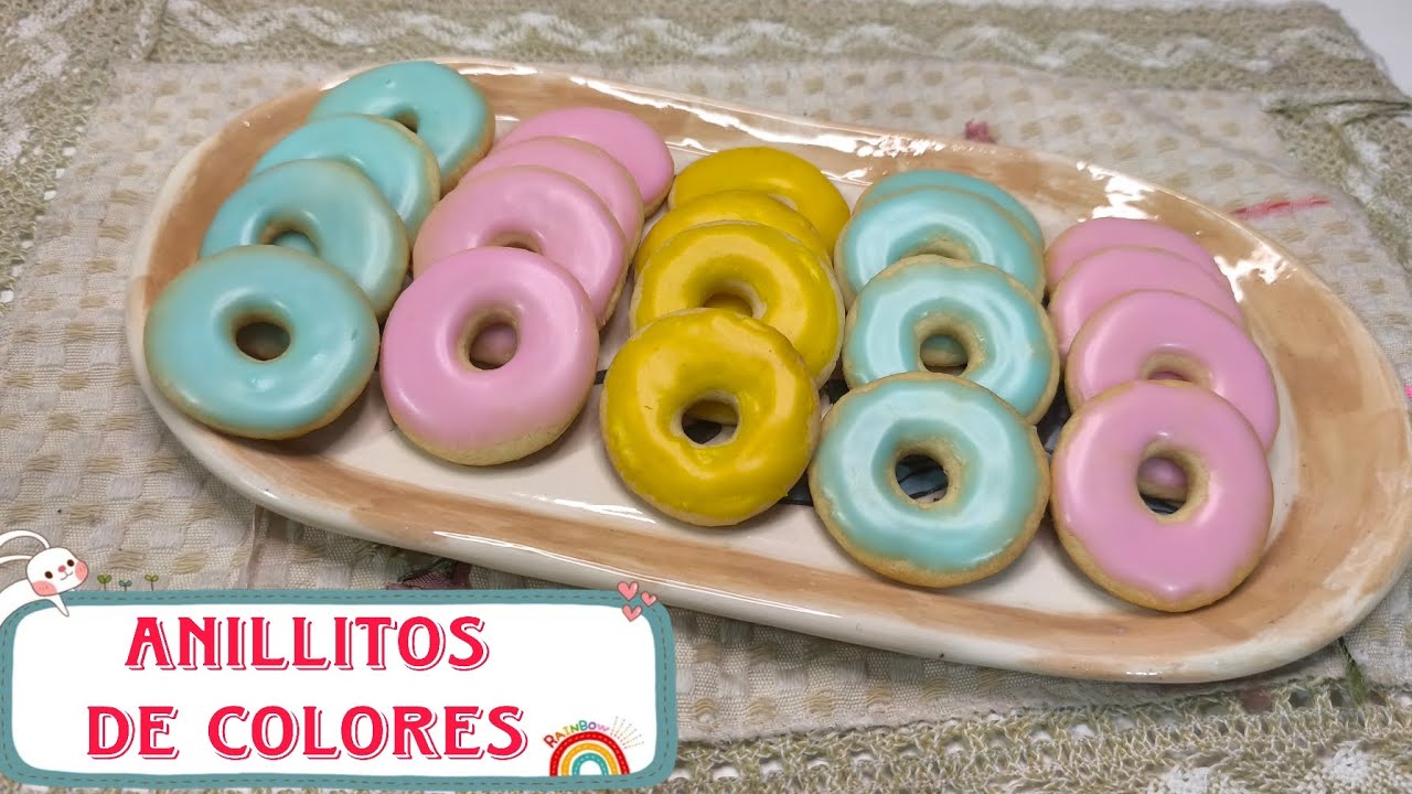 GALLETAS o GALLETITAS ANILLITOS DE COLORES RECETA FACIL 
