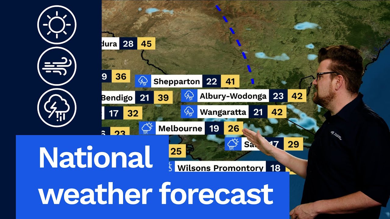 National Weather Forecast: Heat easing in the SE, hot in WA, storms in the north