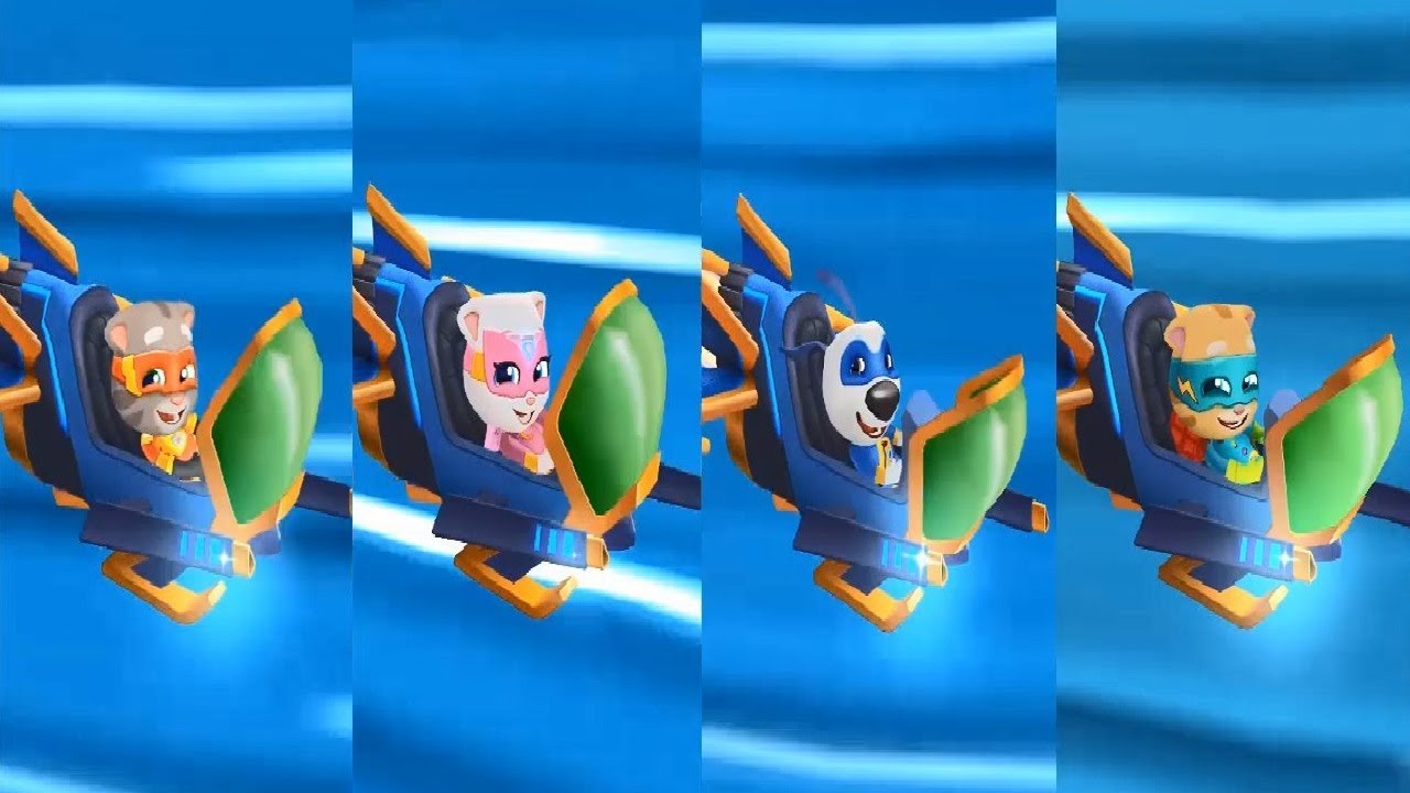 Talking Tom Hero Dash Christmas 2019 -SUPER Angela VS SUPER TOM HANK GINGER - FLY THE LASER SHIP