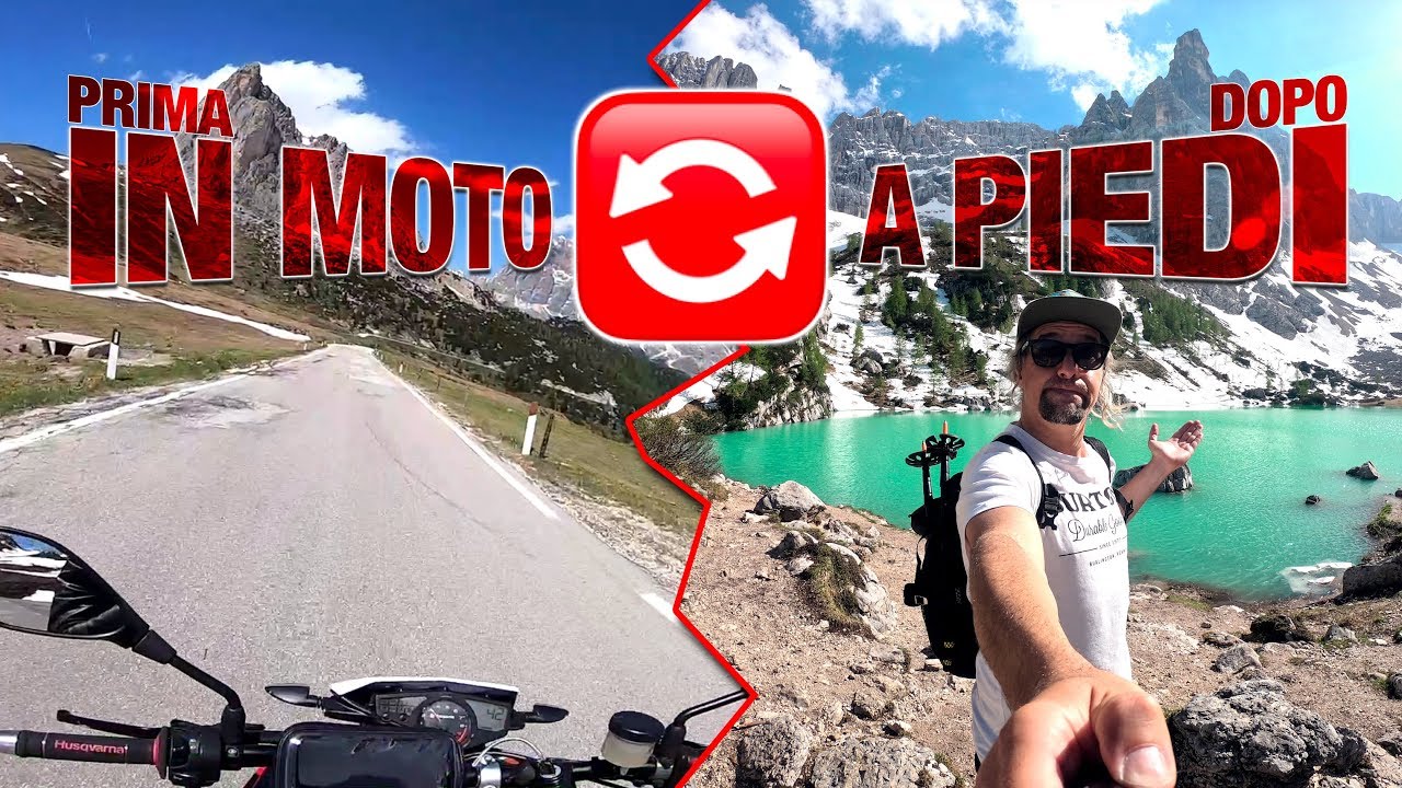 IN MOTO (e a piedi) AL LAGO DI SORAPIS *1923m*!!! 🏍Uno dei laghi più belli delle DOLOMITI!