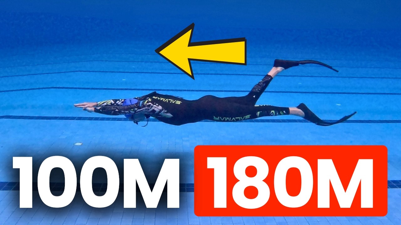 100m Dynamic Apnea Bi-fins with Short Fins (Plus 180m Highlights)