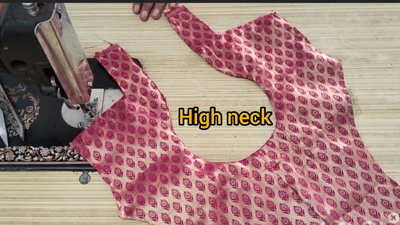 High Neck Blouse Cutting and Stitching 38