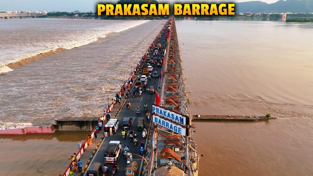 Massive Inflow Record Level Flood Water in Prakasam Barrage | Drone Video | Vijayawada | Siti24x7