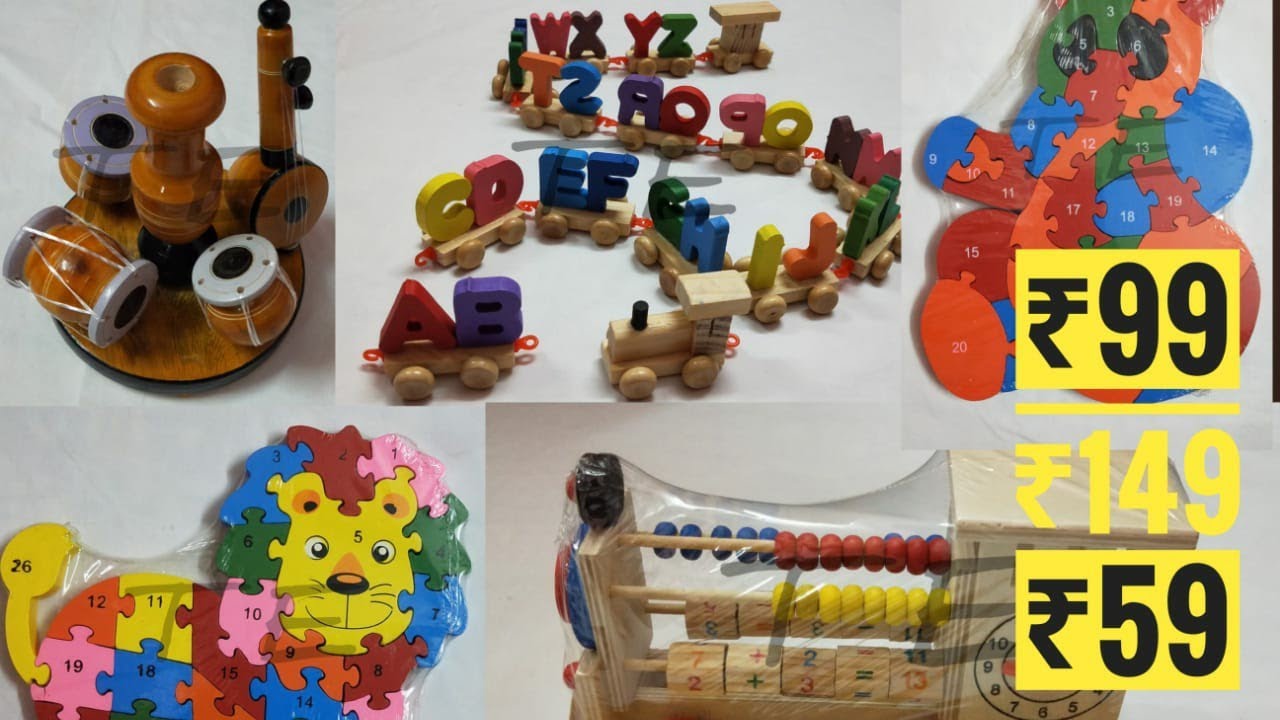 Wooden Educational Toys | Musical instrument and wooden puzzle | clock  counting box| RJ Collections