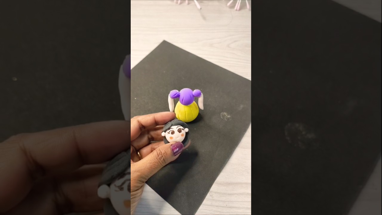 Girl craft idea from clay | Clay craft ideas #clay #trending #diy #artandcraft #ytshorts #art #clay