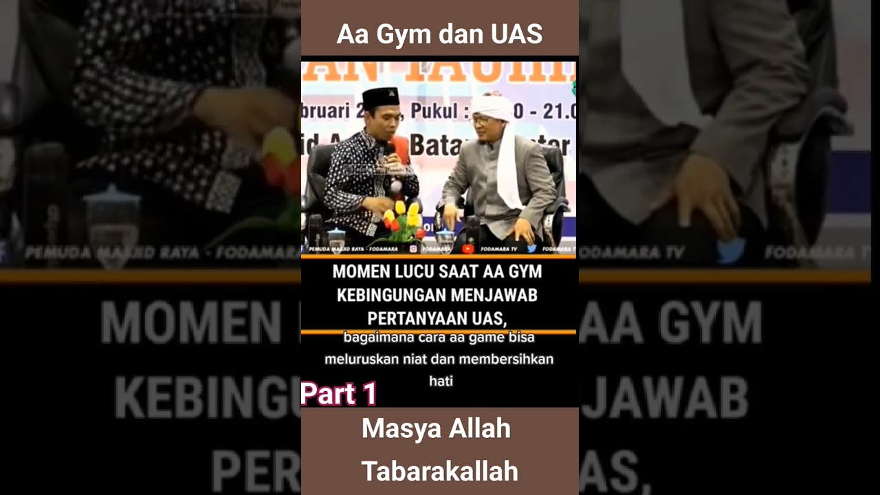 Ceramah Lucu, Momen Lucu Aa Gym dan UAS bersilaturahmi. Masya Allah. Bershalawatlah, Berdzikirlah.