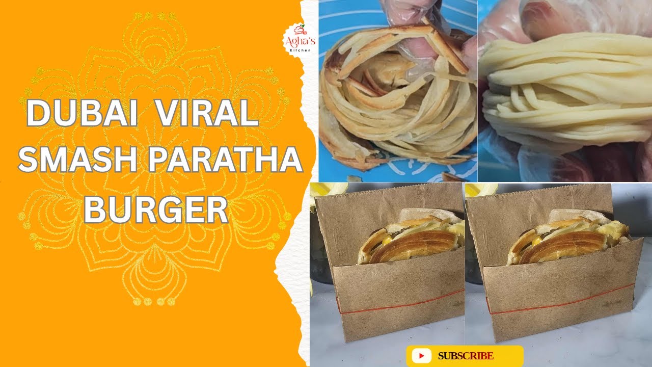 Dubai Viral Smash Paratha Burger | Crispy, Cheesy & Flaky Street Style Recipe 🍔🔥|@aghaskitchen 