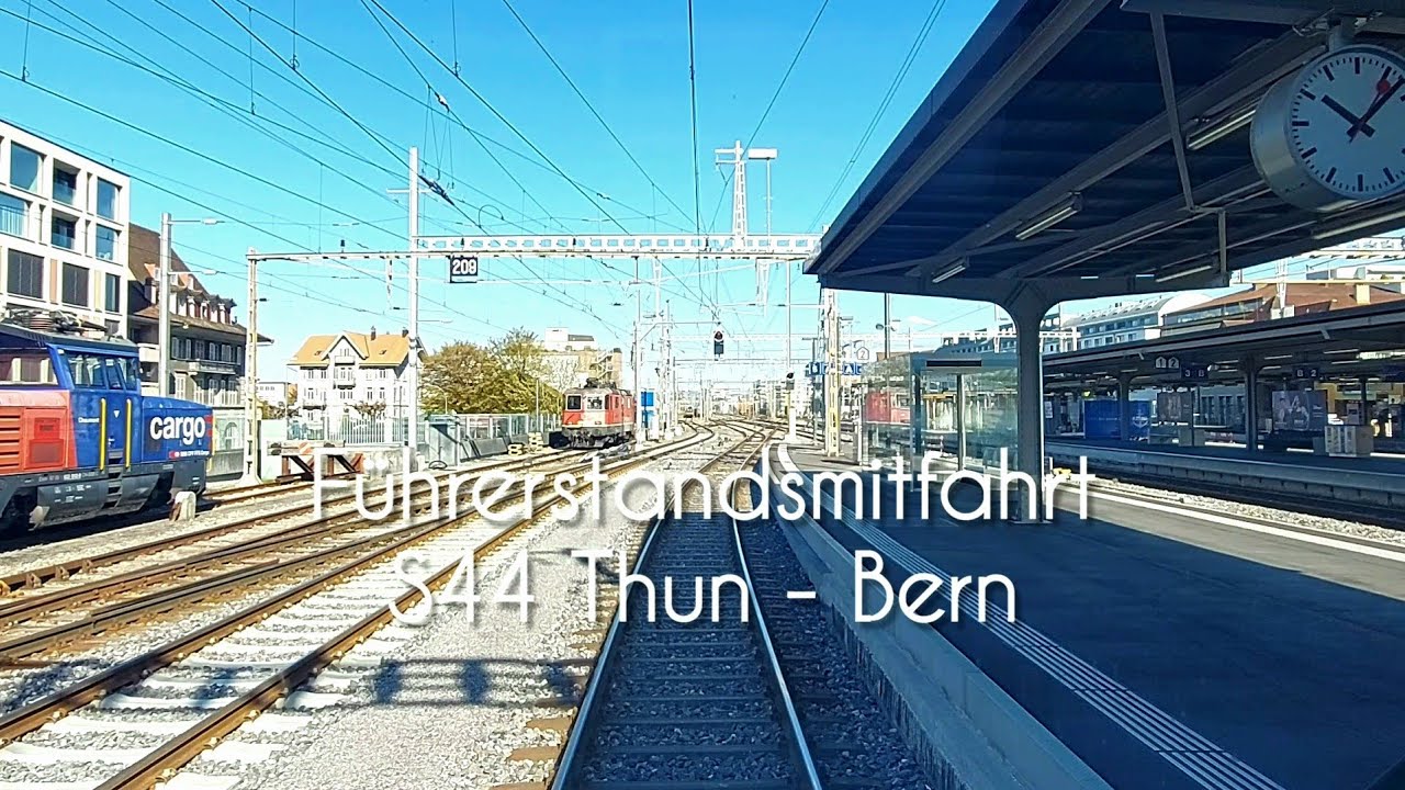 BLS RABe 535 cab ride S44 Thun to Bern.