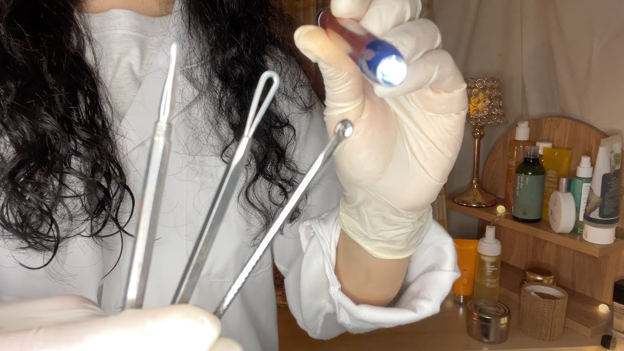 ASMR  | 여드름 압출샵 상황극 /(라텍스소리,압출,피부관리샵)