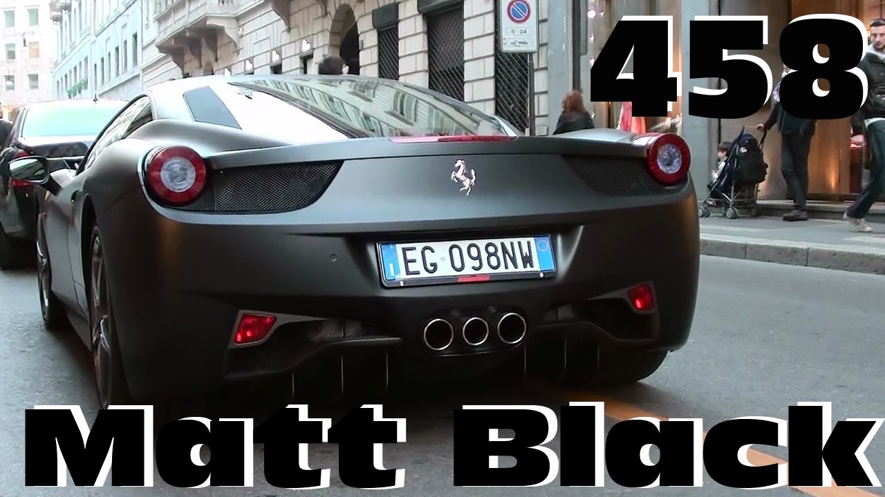 Matt Black Ferrari 458 Italia - Start up & Driving