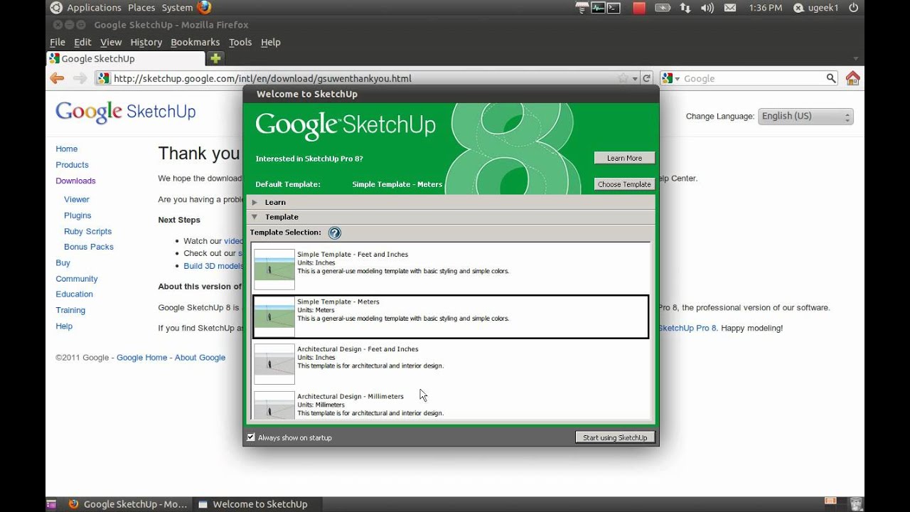 Install google sketchup in linux