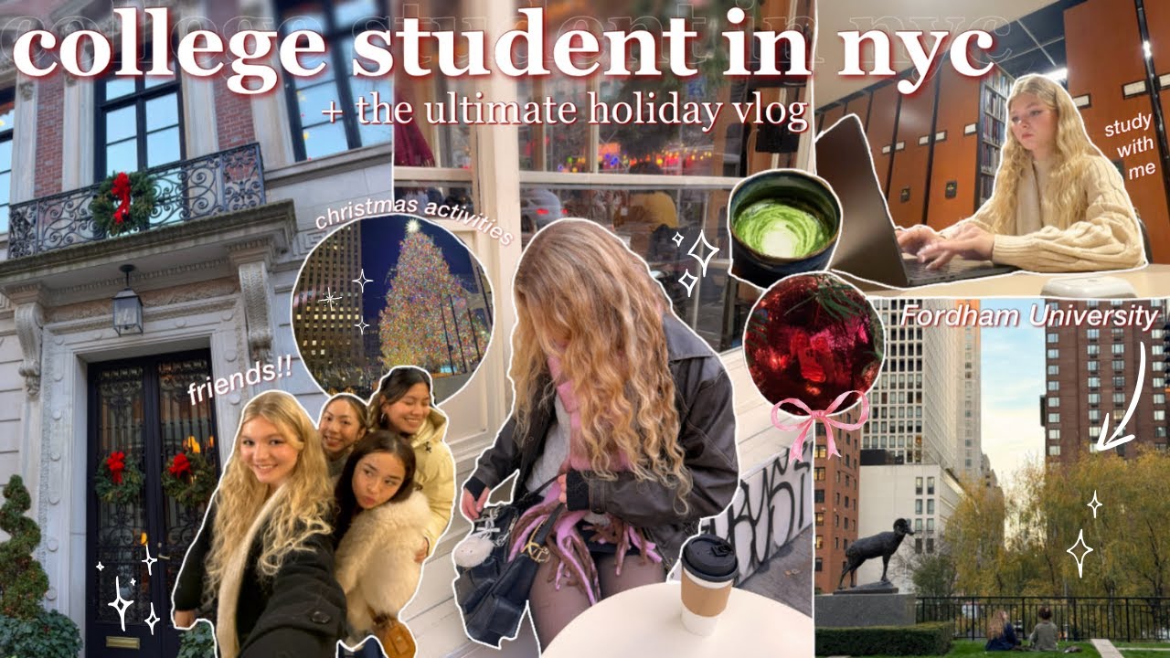 SCHOOL WEEK IN MY LIFE @ Fordham Uni 🌟 NYC holiday vlog, romanticizing finals, & super productive!