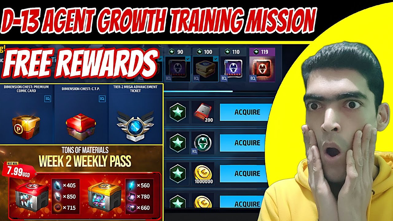 Day 13: Agent Growth Training, Weekly T4 Pass & Free Rewards | Marvel Future Fight 
