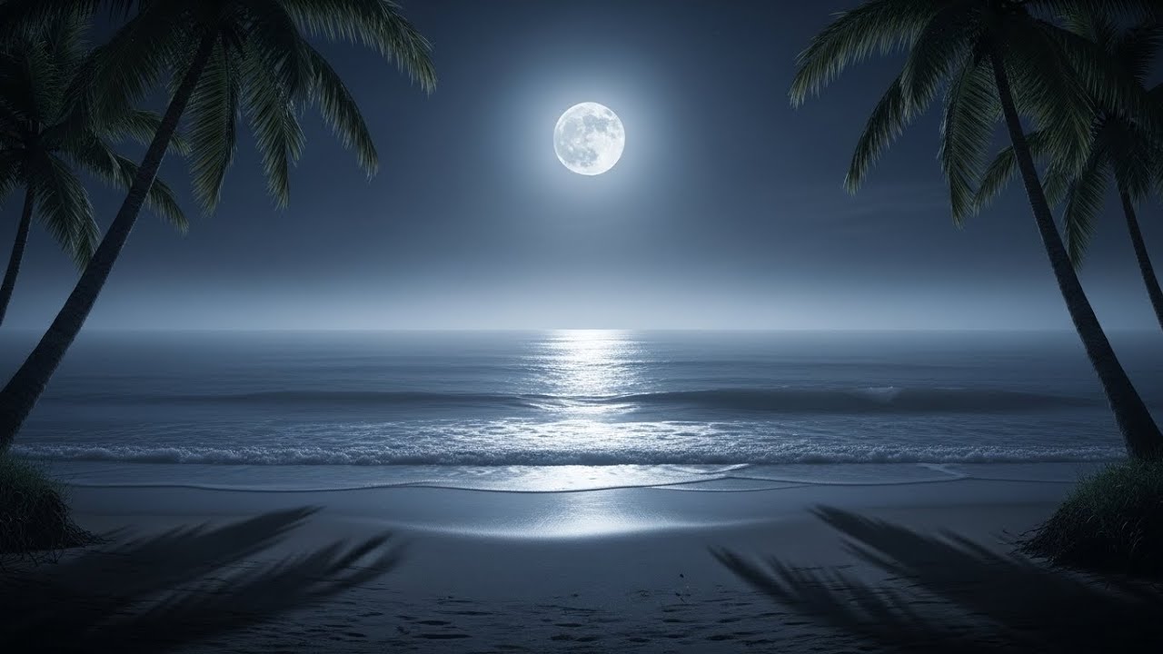 Sleep Instantly 🌙 Relaxing Piano with Ocean Waves at Night