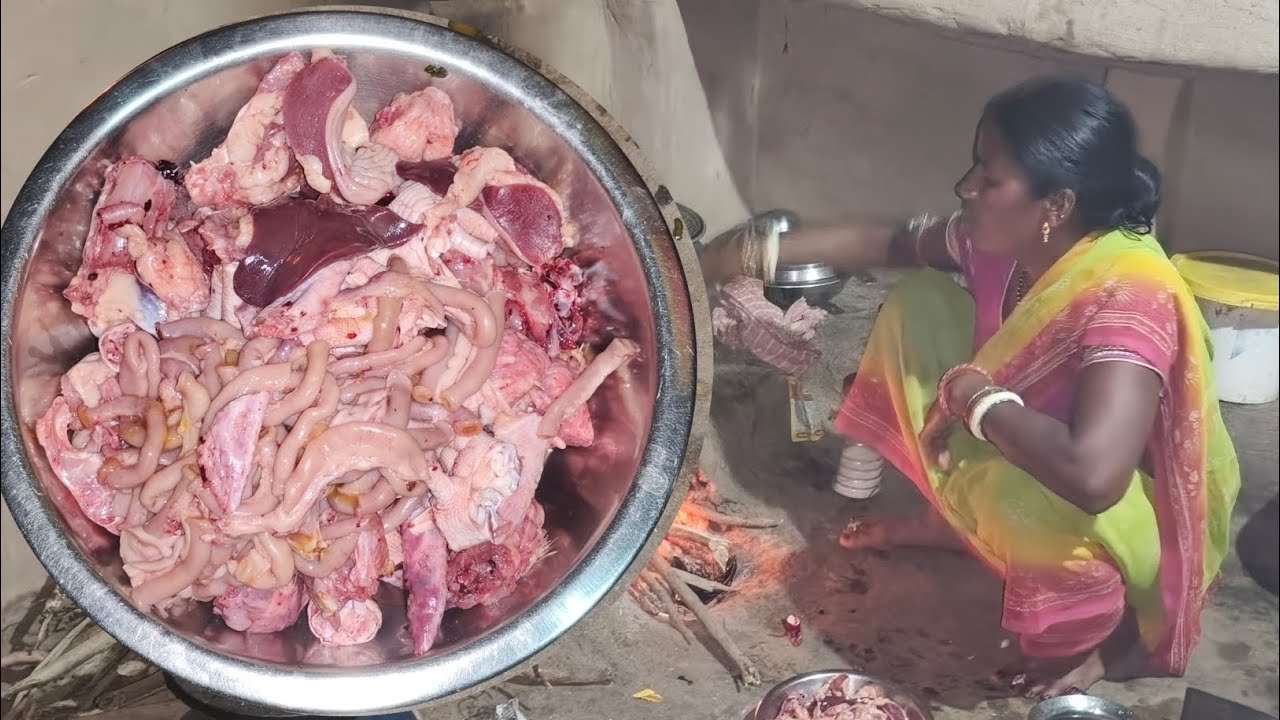 “Real Village Cooking 🔥 Fresh Chicken Organs Curry on Traditio
