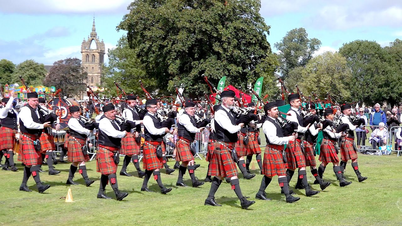 Denny and Dunipace Pipe Band in Grade 2 at 2025 European Pipe Band Championships in Perth, Scotland