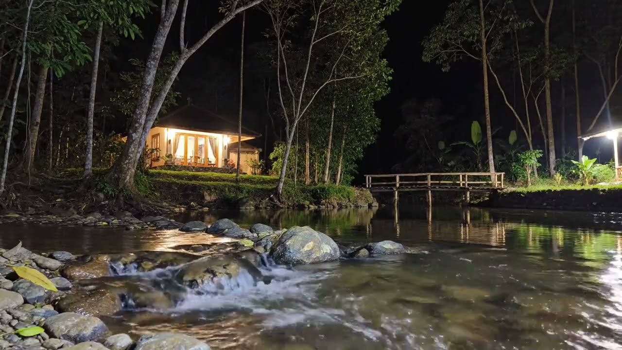Nighttime River Flow  Pure Nature Relaxation