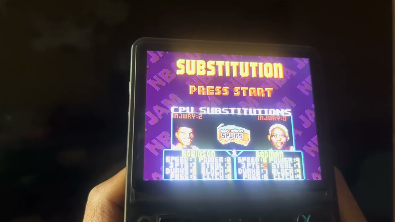 NBA Jam Tournament Edition (SEGA Genesis ) Gameplay On The R36S ￼