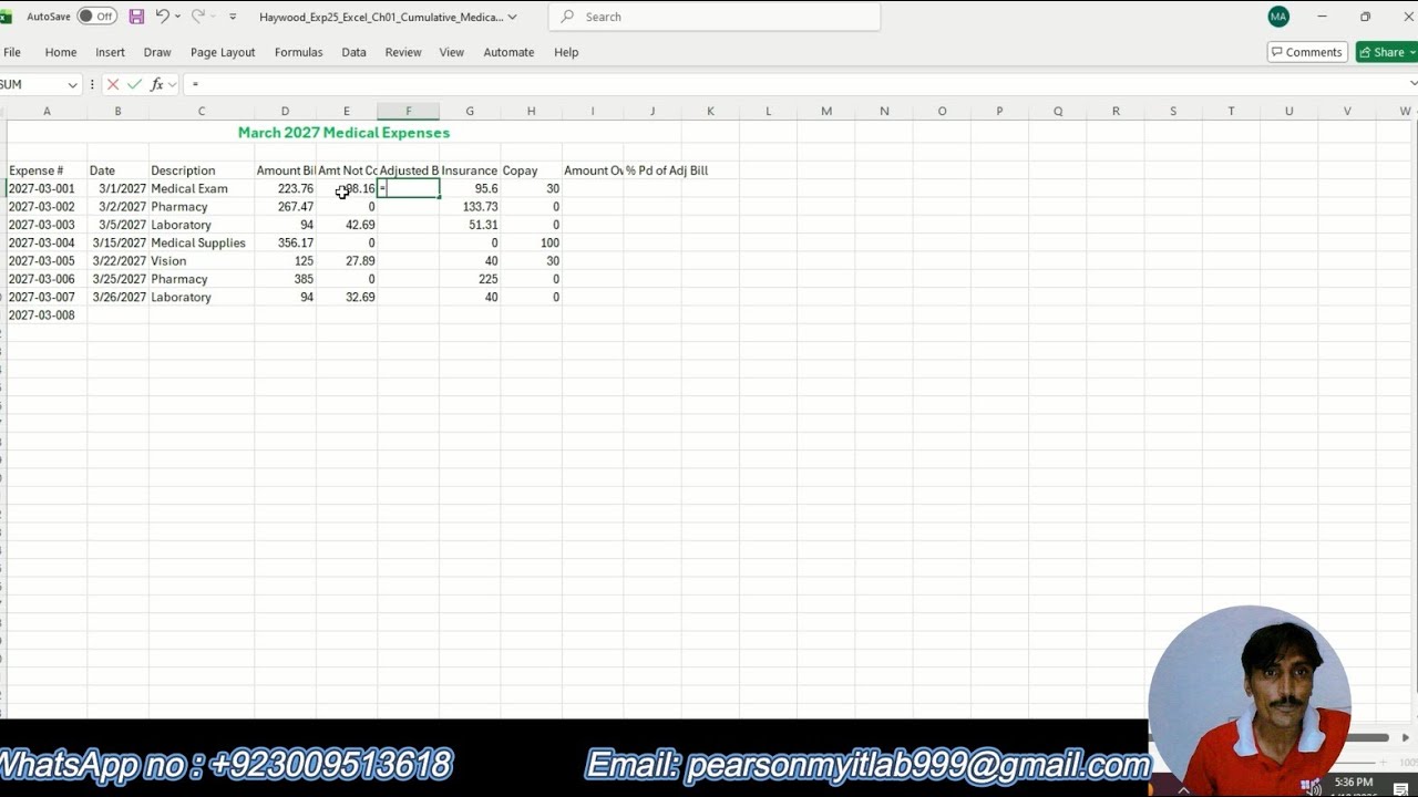 Exp25 Excel Ch01_Cumulative_Medical   | Exp25 Excel Ch01 Cumulative Medical