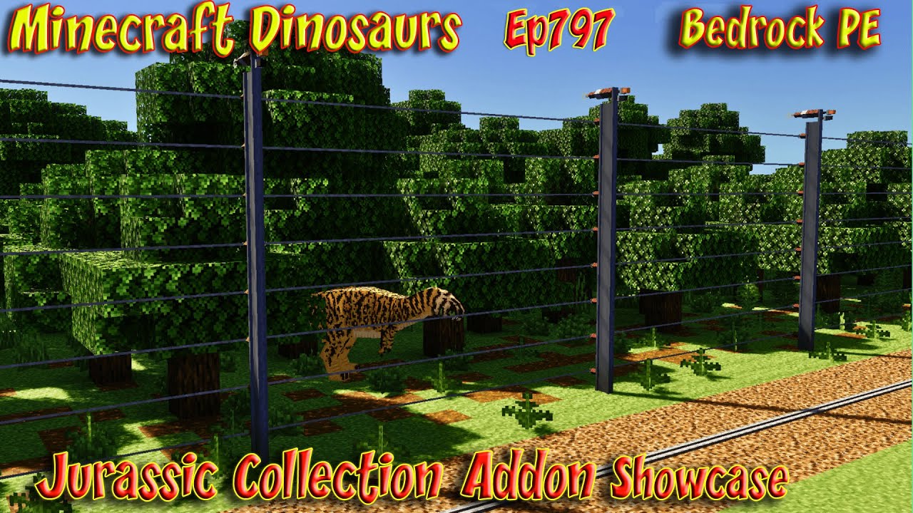 Jurassic Collection Addon Metriacanthosaurus and T REX Fences | Minecraft Dinosaurs Ep797