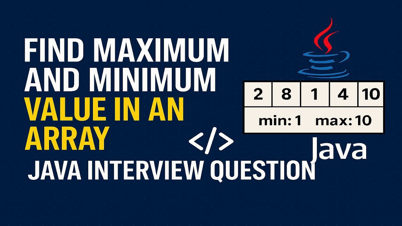 Find Maximum and Minimum value in an Array | Java interview question