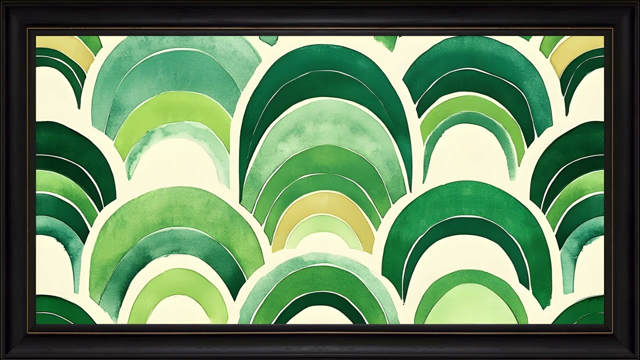 St. Patrick’s Day Inspired Abstract Emerald Arches: 4K Frame TV Art Screensaver