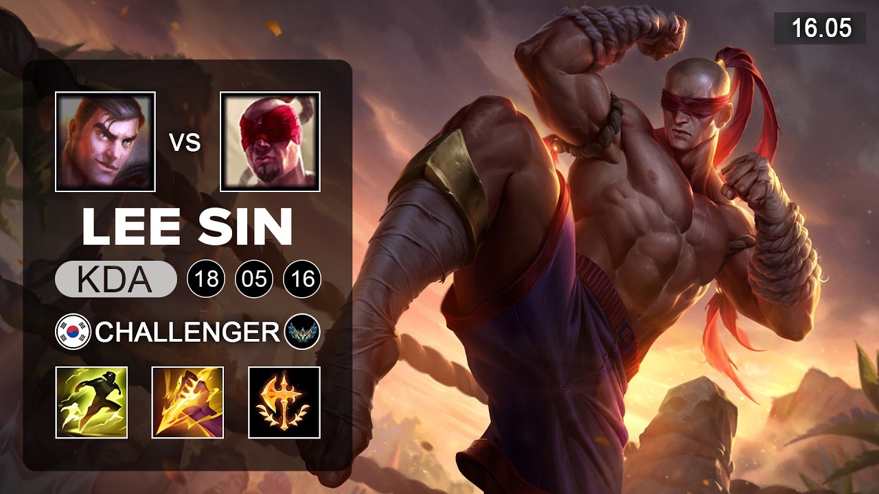 Lee Sin vs Jayce Jungle - KR Challenger - Patch 16.05 Season 16