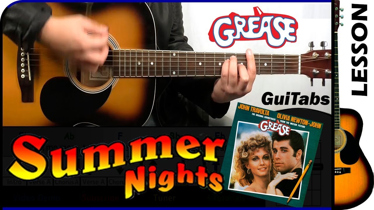 How to play SUMMER NIGHTS 👦👧 - Grease / GUITAR Lesson 🎸 / GuiTabs #140