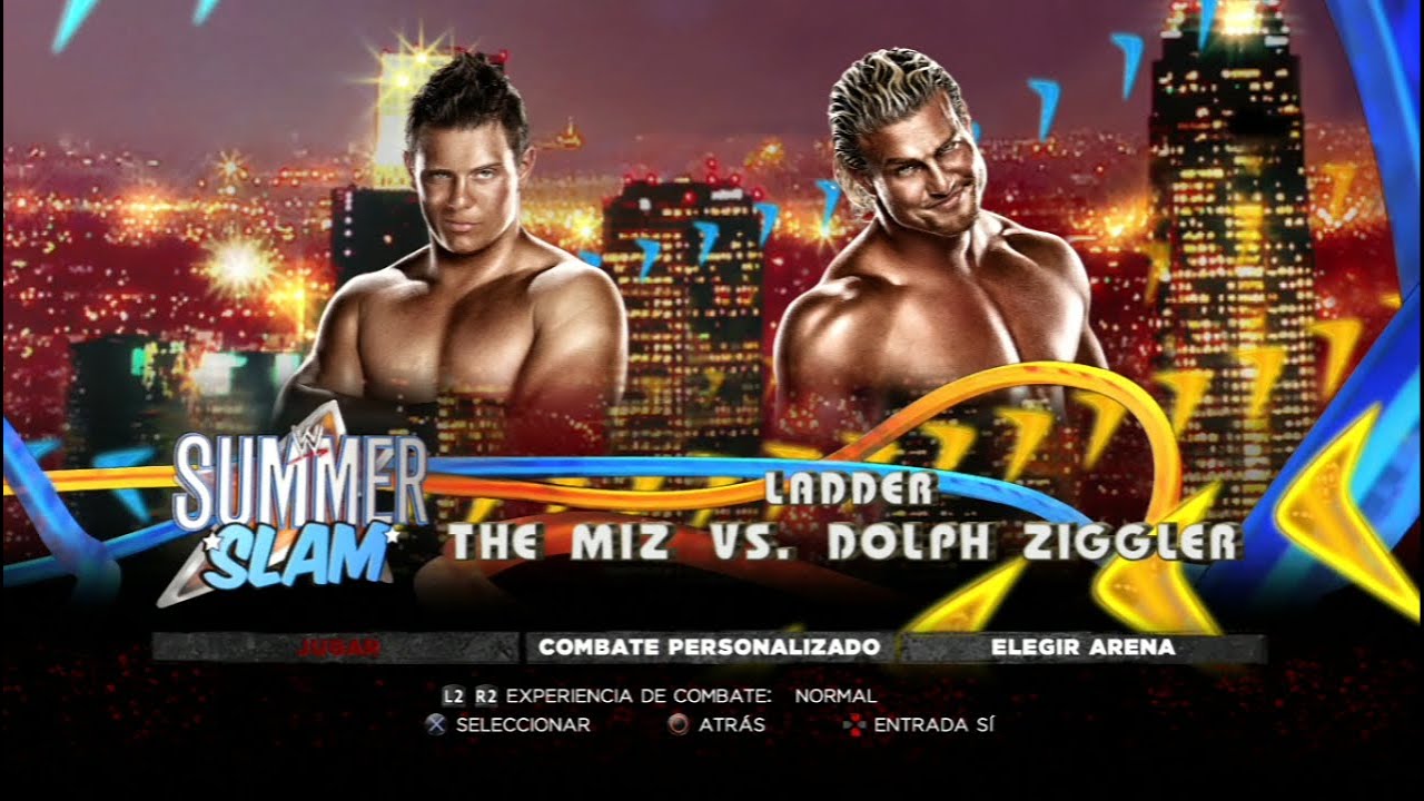 (ЗАПРОС) WWE '13: Миз против Дольфа Зигглера. Матч с лестницами.