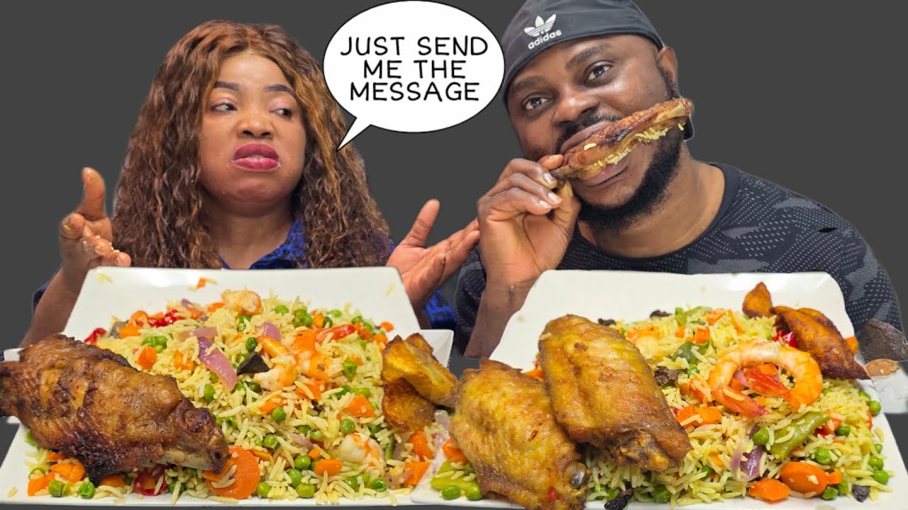 hilarious | making him send me too much errands so that he can have my food | fried rice with turkey