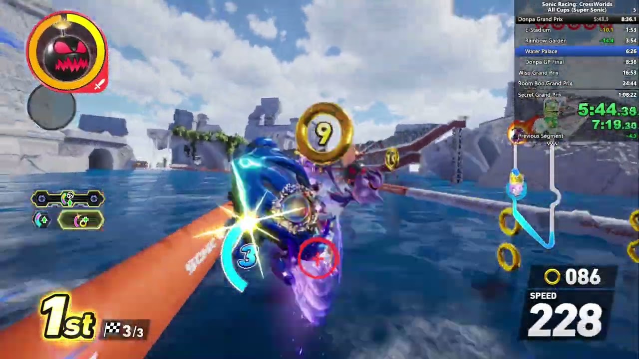 Sonic Racing: CrossWorlds - All Cups (Super Sonic Speed) FWR - 1:08:00 IGT / 1:31:24 RTA