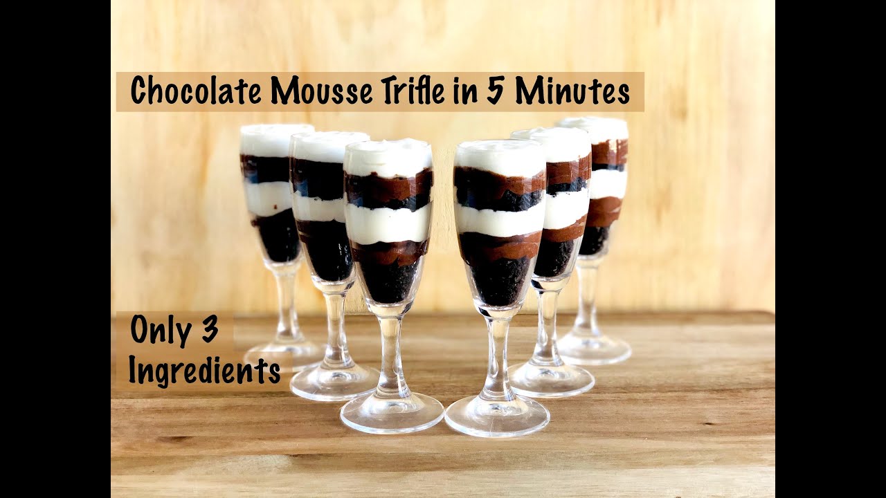 Chocolate Mousse Trifle | Glass Dessert in 5 Minutes | Quick and Easy