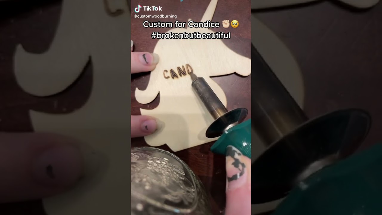 Custom wood burning candice - TikTok