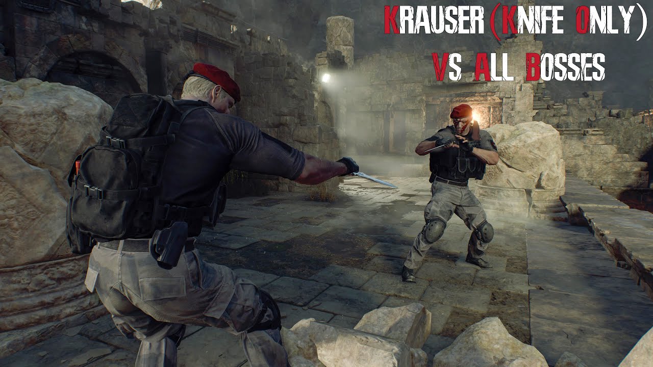 Jack Krauser Knife Only VS All Bosses - Resident Evil 4 Remake + Separate  Ways 4K 60Fps