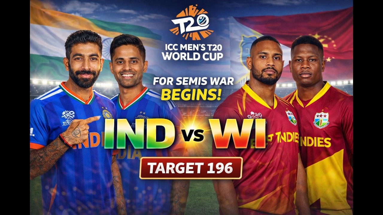 IND vs WI LIVE | India Chase 196 For Semis – T20 World Cup 2026 🇮🇳🏏