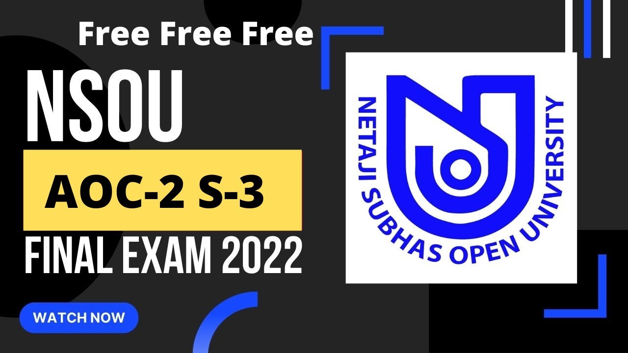 NSOU BDP AOC 2 Final exam 2022    AOC 2 BDP 3rd Year Final Exam Answers 2022   AOC 2 live MCQ answer