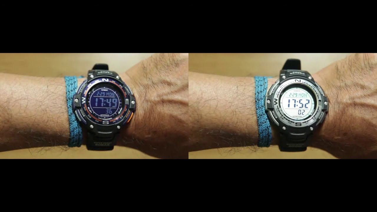Casio outgear SGW-100-2B & Casio outgear SGW-100-1V side by side