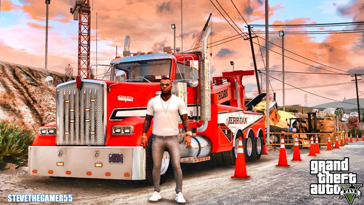 GTA 5 REAL LIFE MOD #632 - 2000 KENWORTH W900 HEAVY DUTY WRECKER (GTA 5 REAL LIFE MODS) 4K