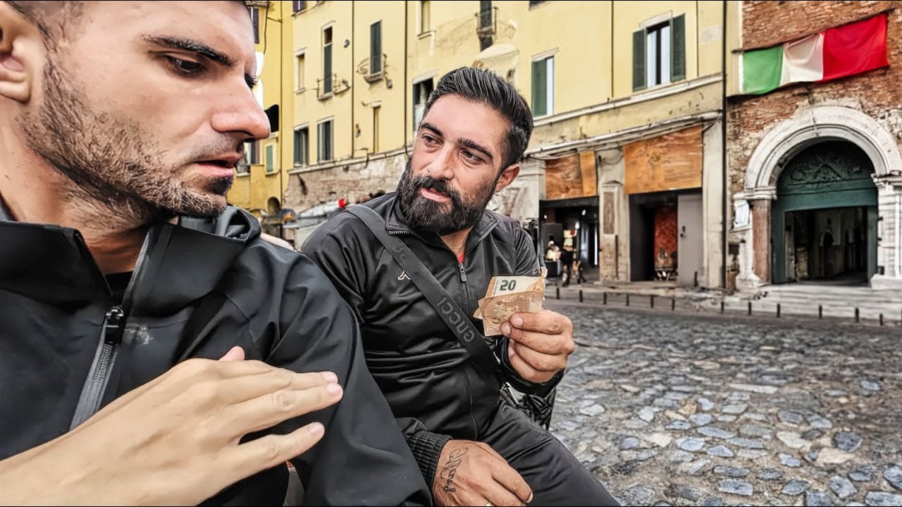 Italian tupeist îmi ia 50 de euro în SICILIA. Contact DUR cu viața de stradă din PALERMO🇮🇹