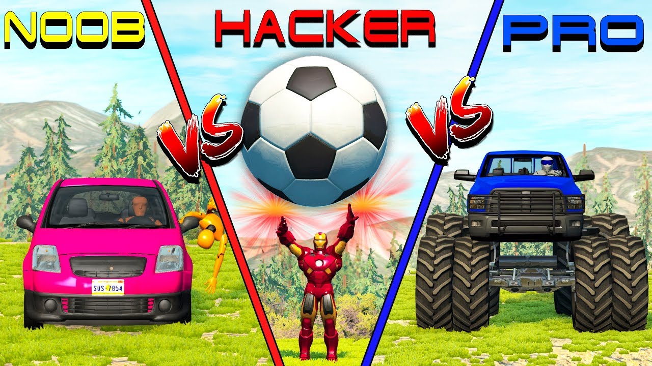 NOOB vs PRO vs HACKER crashes #9 - Beamng drive