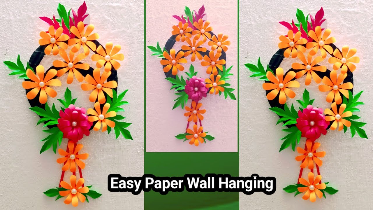 New! Easy Paper Wall Hanging Ideas | Flower Wall Hanging Using A4 Paper Sheet | Paper Home Decor 