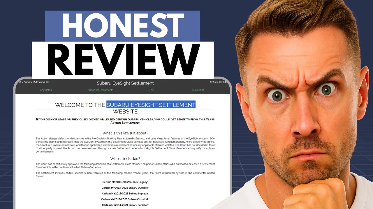 Subaru EyeSight Settlement Review 2025 - SCAM or LEGIT??
