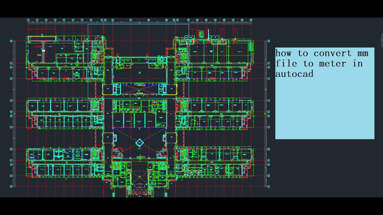 how to convert mm file to meter in autocad