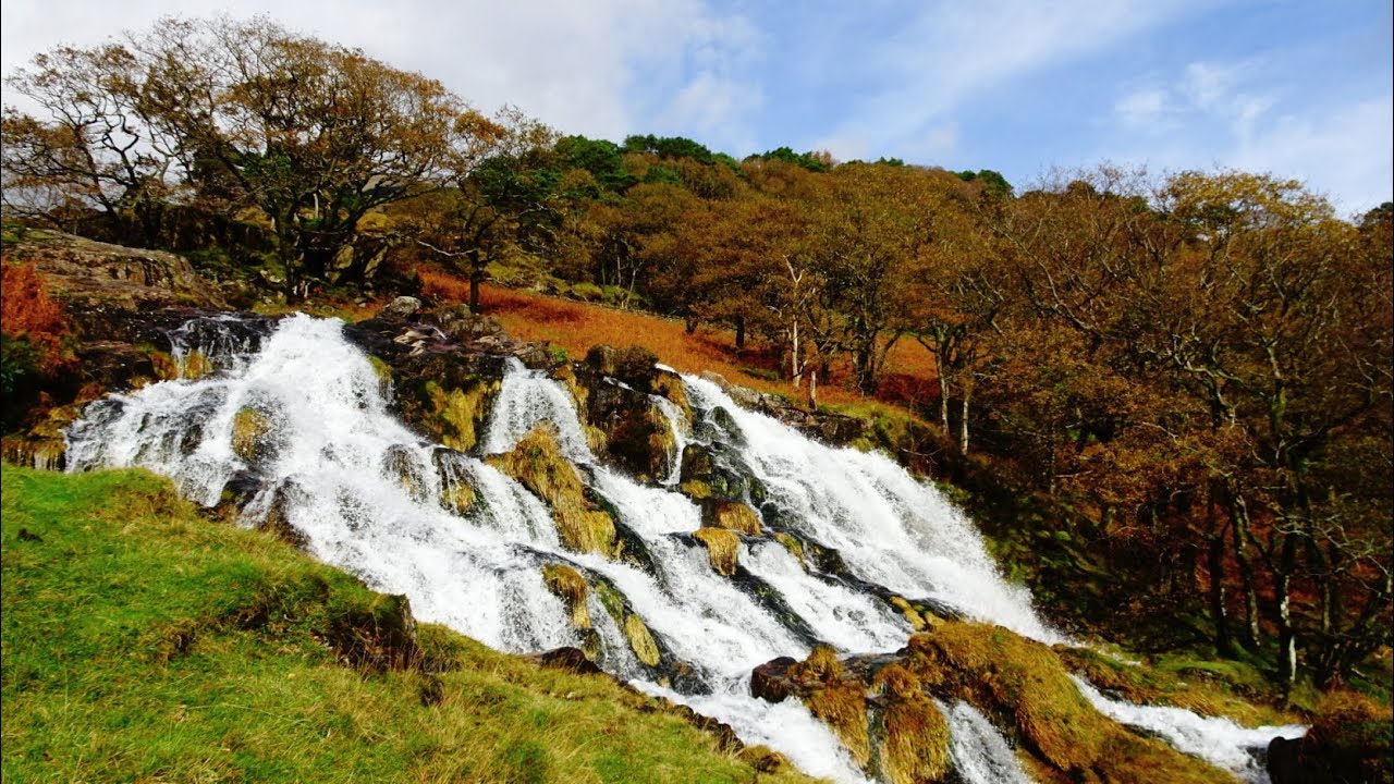 Autumn Along The Waterfalls On The Watkin Path To Snowdon