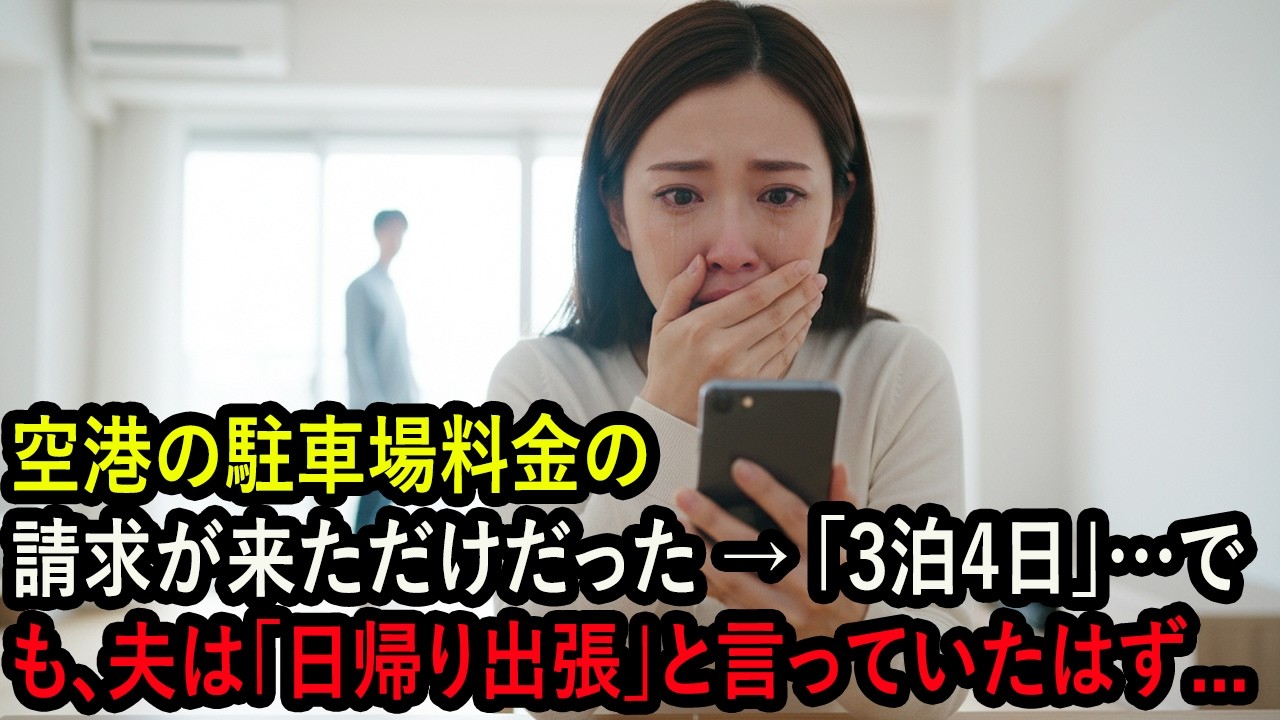 空港の駐車場料金の請求が来ただけだった → 「3泊4日」…でも、夫は「日帰り出張」と言っていたはず