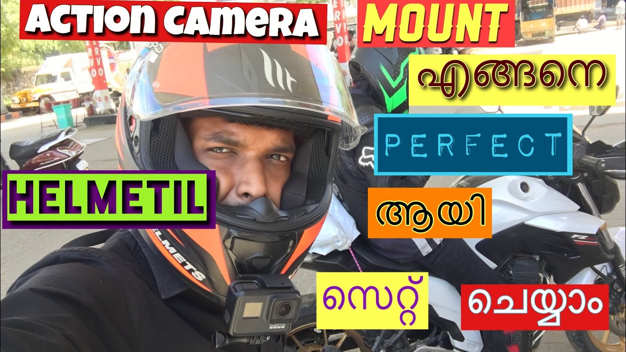 Perfect action camera mount setup on any helmet (Malayalam)