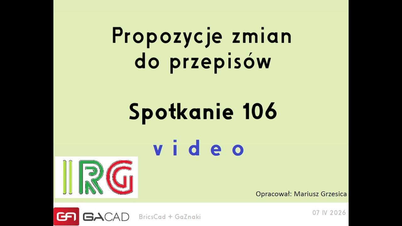 gacad pl spotkanie nr 106 Propozycje zmian do przepis&oacute;w 20260407 M Grzesica