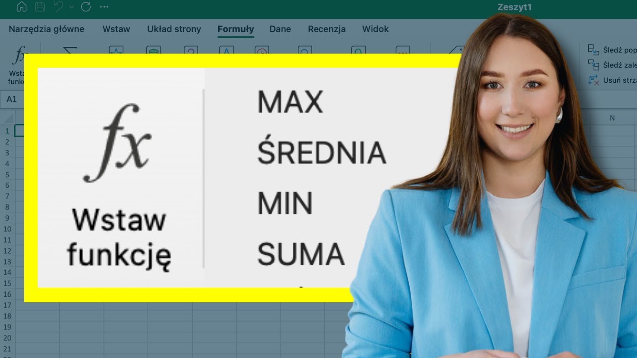 EXCEL 2025 🟢 Formuły i podstawowe funkcje: SUMA, ŚREDNIA, MIN, MAX. Naucz się w 15 minut!