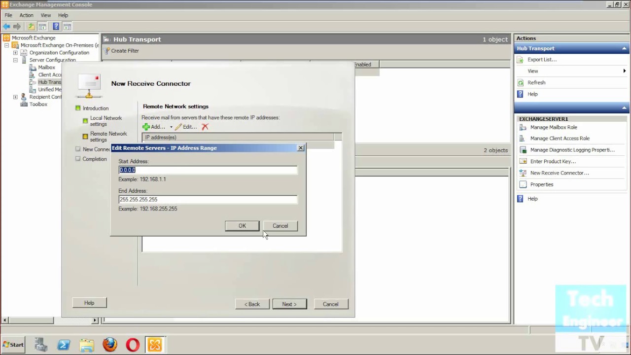 Configure Receive Connector in Exchange Server 2010